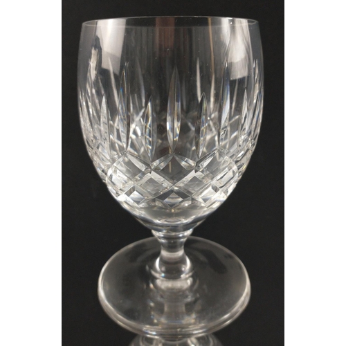 204 - EDINBURGH CRYSTAL set of 8 small brandy balloons with an exqusite square spirit decanter.#246