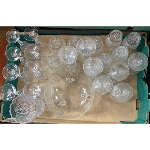 206 - Nice collection of matching crystal glasses to include 4 each of white wine, red wine, brandy glasse... 