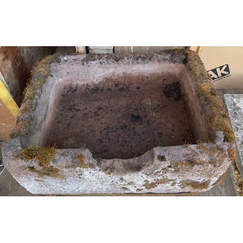 363 - An AMAZING!! An ANTIQUE red sandstone style cattle trough planter 55cm x 45cm#449
