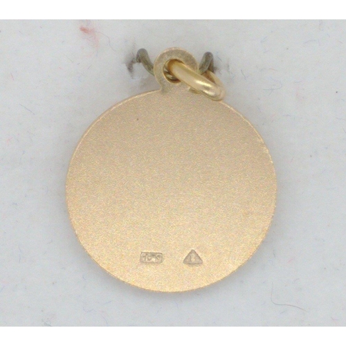 17 - 10k Stamped Yellow Gold small St Christopher charm/pendant [1.25cm diam ]#18