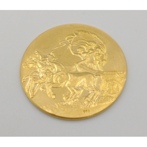 33C - RARE! A LONDON 1908 OLYMPIC commemorative participants medal in silver gilt, looks in good condition... 