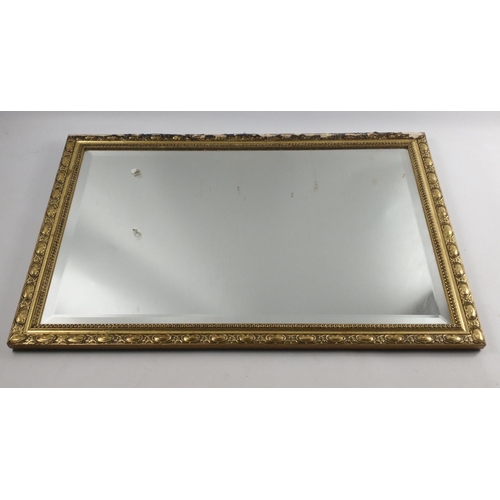 358 - A BEVEL-edged gilt framed wall mirror in a battered and bruised gilt stucco frame! - Looks Great! 70... 