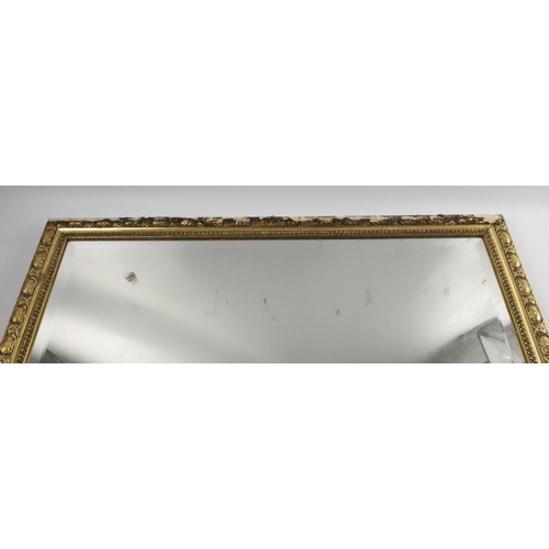 358 - A BEVEL-edged gilt framed wall mirror in a battered and bruised gilt stucco frame! - Looks Great! 70... 