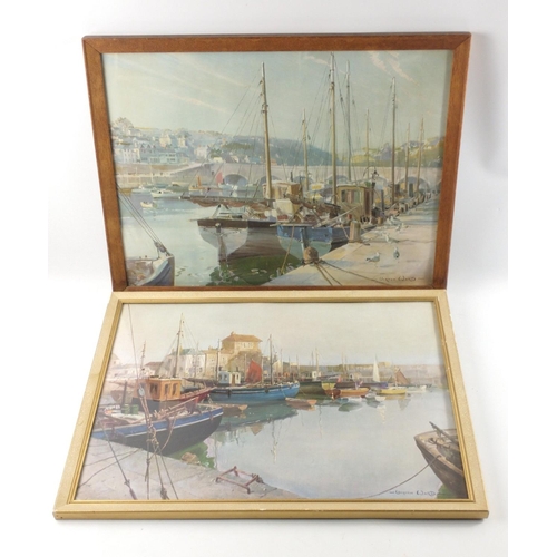 362 - Two famous prints by VERNON WARD- one called SILENT HARBOUR, MEVAGISSEY (54 x 41cm approx), the othe... 