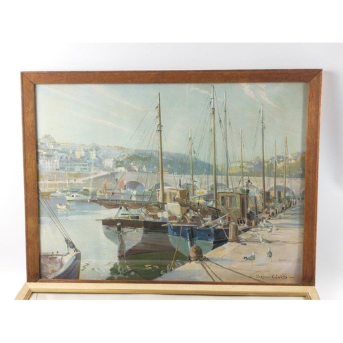 362 - Two famous prints by VERNON WARD- one called SILENT HARBOUR, MEVAGISSEY (54 x 41cm approx), the othe... 