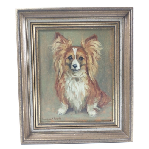 363D - BORDER LOCAL INTEREST ARTIST MARGARET PEACH original oil on canvas of a Long Haired Corgi#402