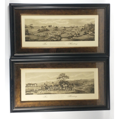 364 - Two VICTORIAN  framed vintage FOX HUNTING lithograph scenes 30