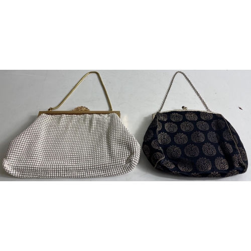 379 - Two SUPER QUALITY! evening bags, one black fabric, the other white.#423