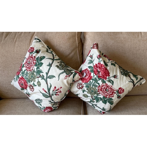 384 - HANDMADE floral CHINTZY cushions ( made by a COOL curtain and cushion maker of the highest quality!)... 