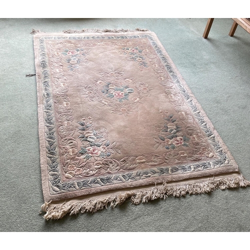 403 - A CHINESE STYLE thick  rug 6ft x 4ft with beige background#448