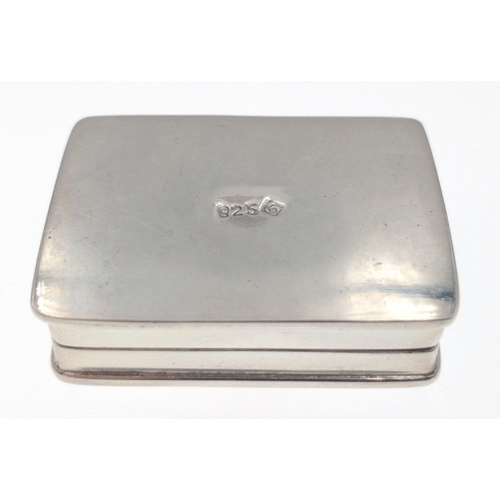 46 - 925 Stamped Silver Oblong Enamel box depicting a Red E Type Jag.#55