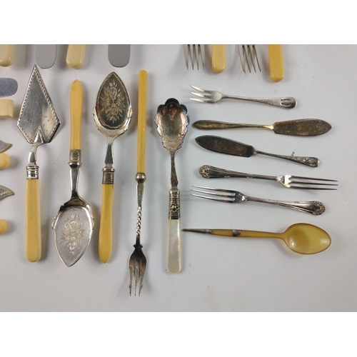 63 - Box of VINTAGE flatware mainly silver plate mixed cutlery to include knives, forks, spoons etc.#74... 