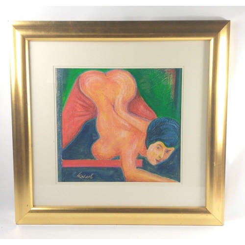 28 - SCOTTISH ARTIST MATT EWART 'Table Dancer' mixed media 42cm x 40cm#28