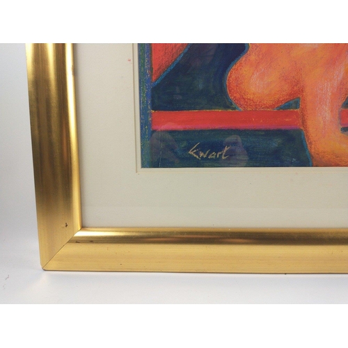 28 - SCOTTISH ARTIST MATT EWART 'Table Dancer' mixed media 42cm x 40cm#28