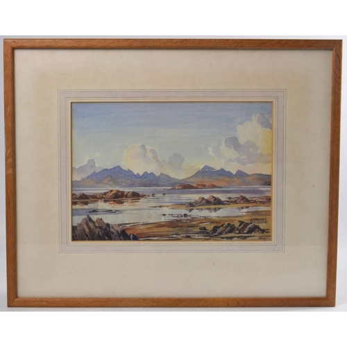 36 - STIRLING GILLESPIE Scottish (1908-1993) watercolour Highland Mountain Scene 24.5cm x 16.5cm. Conditi... 