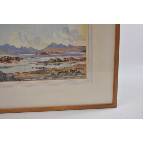 36 - STIRLING GILLESPIE Scottish (1908-1993) watercolour Highland Mountain Scene 24.5cm x 16.5cm. Conditi... 