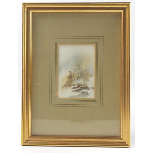 41 - ORIGINAL WATERCOLOUR by DAVID OLIVER WILLIAMS of a countryside scene, frame 24 x 18cm.#41