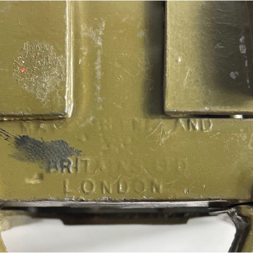 104 - QUITE RARE! Vintage Britains DIECAST ARMY LORRY 4 WHEEL TIPPER  with drop back tail gate and driver.... 