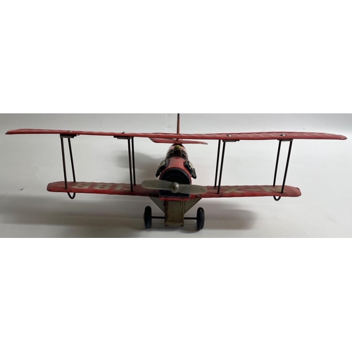 114 - RARE!!! Vintage 1950s S&E Made in Japan Tin Friction Toy Curtiss Jenny Trainer MILITARY BI-PLANE in ... 