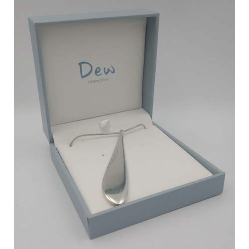 69 - Large 925 stamped drop pendant on 40cm 925 stamped necklace in presentation box#70