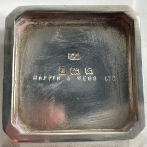 83 - BIRMINGHAM HALLMARKED vintage cruet set boxed in original jewellers presentation velvet interior box... 