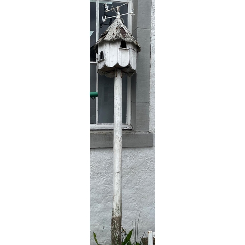 66 - A HANDMADE DOVECOT WITH A LOVELY WEATHER VANE on top! Diameter 48cm  x 8ft height  approx maybe 9ft!... 