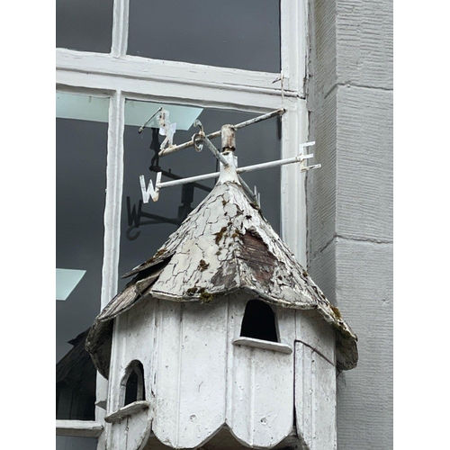 66 - A HANDMADE DOVECOT WITH A LOVELY WEATHER VANE on top! Diameter 48cm  x 8ft height  approx maybe 9ft!... 