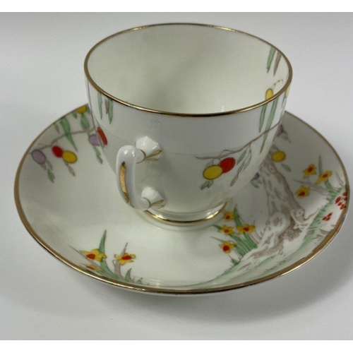 136 - A VINTAGE ART DECO FINE BONE CHINA tea service PART HAND PAINTED By STANDARD CHINA  Pattern RG No 77... 