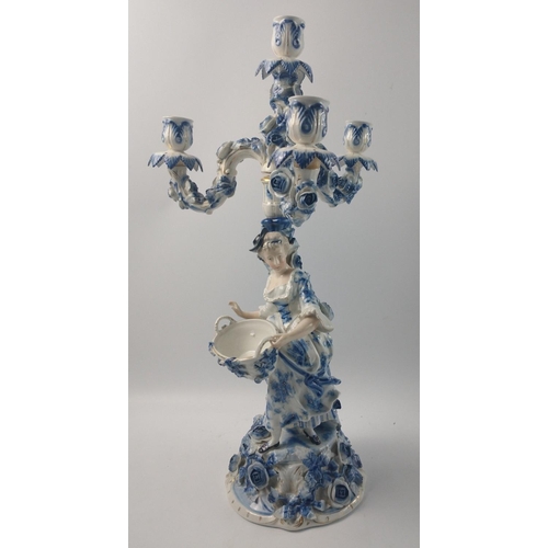 155 - A pair of very grand ANTIQUE GERMAN late c19th century Sitzendorf Porcelain figural candelabra in ve... 