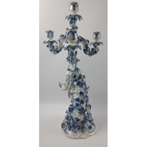 155 - A pair of very grand ANTIQUE GERMAN late c19th century Sitzendorf Porcelain figural candelabra in ve... 