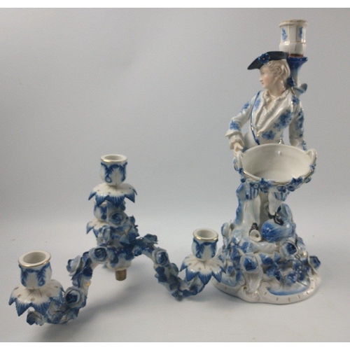 155 - A pair of very grand ANTIQUE GERMAN late c19th century Sitzendorf Porcelain figural candelabra in ve... 