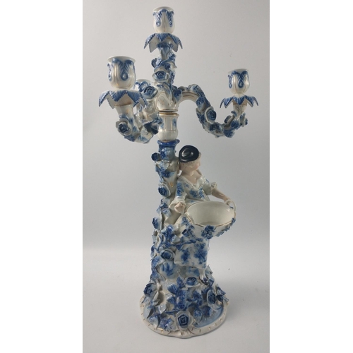 155 - A pair of very grand ANTIQUE GERMAN late c19th century Sitzendorf Porcelain figural candelabra in ve... 