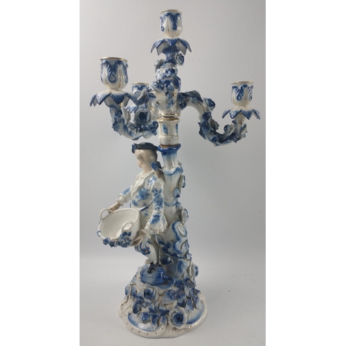 155 - A pair of very grand ANTIQUE GERMAN late c19th century Sitzendorf Porcelain figural candelabra in ve... 