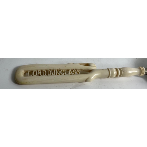 161 - Lord Dunglass BONE HANDLED HORSE HAIR FLY SWAT/WHISK .  Probably African possibly South Asian and wo... 