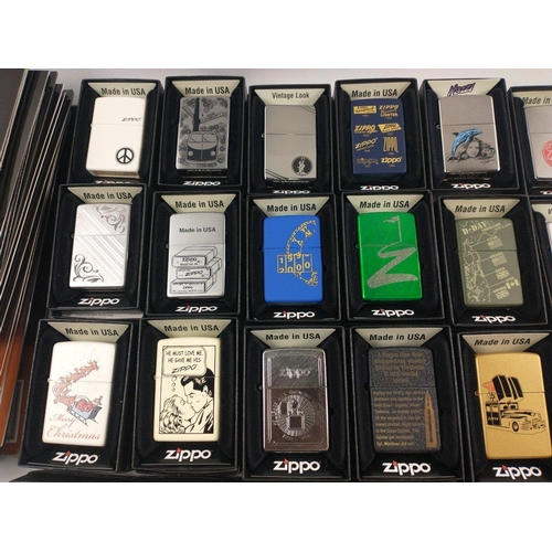 170 - A MUCH CHERISHED large collection of ZIPPO lighters all original from a passionate collector with bo... 