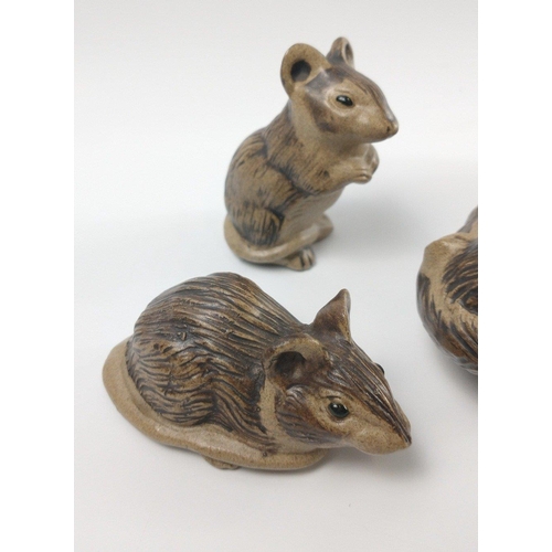181 - Four VINTAGE POOLE FIGURINES of MICE sizes from 3 - 6cm high#207