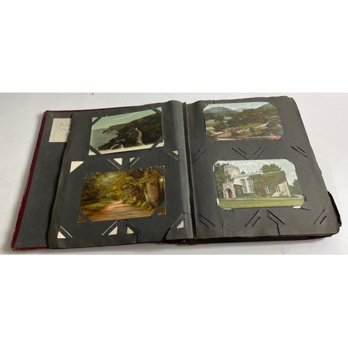217 - Early twentieth Century POSTCARD ALBUM, lots of real photographic cards, views from around the UK, s... 