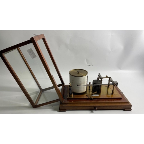 230 - RARE! An antique mahogany cased BAROGRAPH, (labelled Self-recording barometer) with 8-day movement a... 