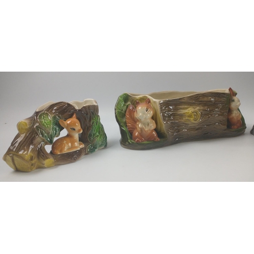 257 - A collection of WITHERNSEA EASTGATE FAUNA POTTER and a crack at the lip), a plantpot holder (approx ... 
