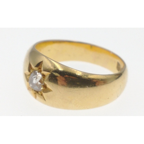 4 - A SUBSTANTIAL 18ct yellow gold signet (or dress ring)ring with a LARGE NICE QUALITY DIAMOND inset wi... 