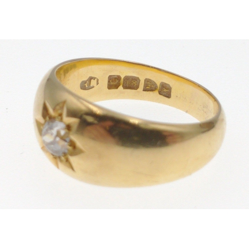 4 - A SUBSTANTIAL 18ct yellow gold signet (or dress ring)ring with a LARGE NICE QUALITY DIAMOND inset wi... 