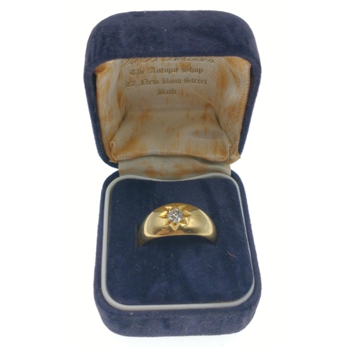 4 - A SUBSTANTIAL 18ct yellow gold signet (or dress ring)ring with a LARGE NICE QUALITY DIAMOND inset wi... 