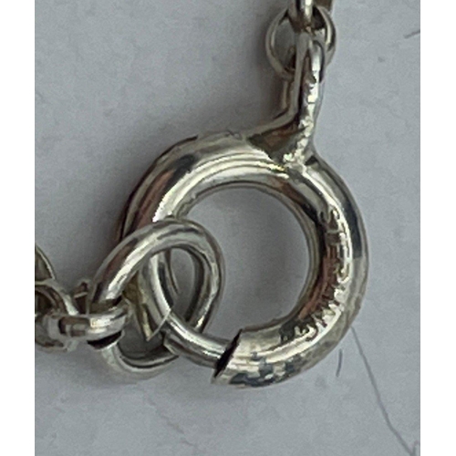 43 - A 925 stamped OLA GORIE silver pendant with 2 leaves and a scroll, length approx 38cm, gross weight ... 