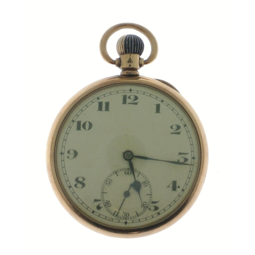 76 - A DENNISON WATCH CASE CO pocket watch 375 stamped gross weight 83.85g - the watch was ticking quite ... 