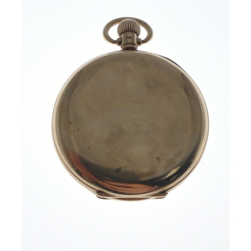 77 - LOVELY QUALITY! A 375 stamped case Half Hunter yellow gold pocket watch stamped also ALD - the watch... 