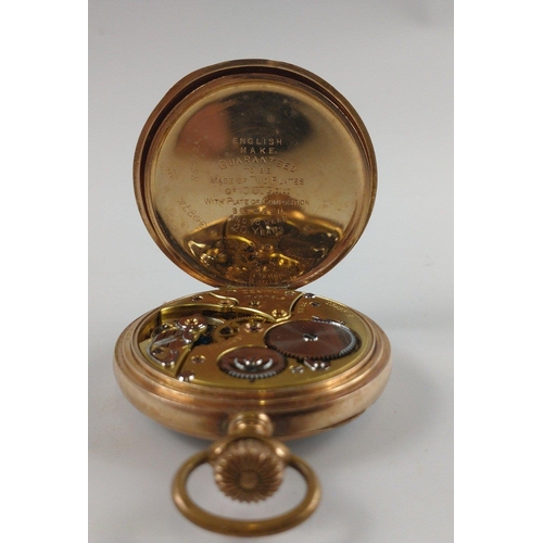 78 - A 10ct Gold plated pocket watch of the finest quality 91.2g gross - watch ticking away quite happily... 