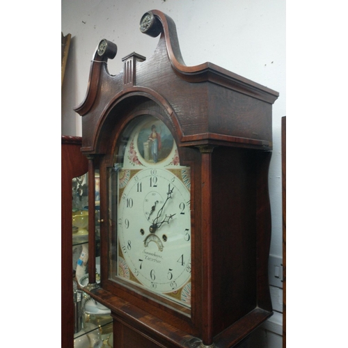 89 - 19th century Grandfather clock Summerhayes Taunton with pendulum & weights#104