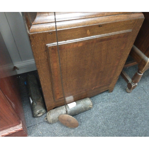 89 - 19th century Grandfather clock Summerhayes Taunton with pendulum & weights#104