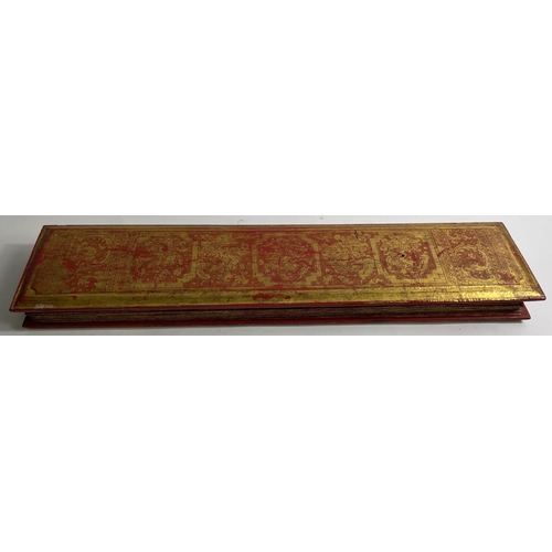 92A - A Buddhist KAMMAVACA (monastic ceremony and higher ordination text) with red and gold covers 55 x 13... 