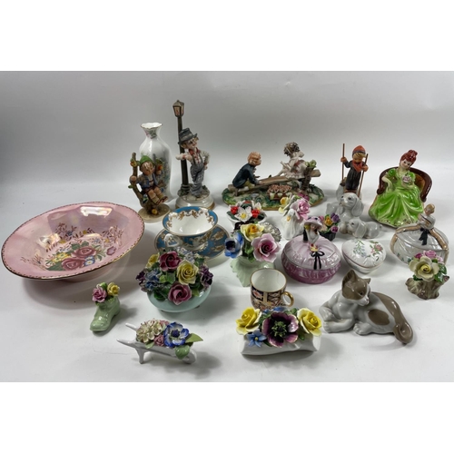 109 - A collection of mixed decorative china to include pieces by ADDERLEY, AYNSLEY, COALPORT, MALING, ROY... 